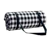 NIDONE Manta de Picnic Impermeable 200 x 200 cm y Gruesa Manta de Playa de 3 alfombras a Cuadros en Blanco y Negro