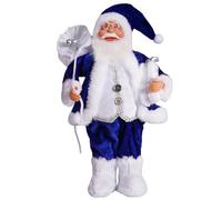 NIDONE Muñeco de Papá Noel, Decoraciones navideñas, figuritas de Papá Noel rellenas de pie, Adornos de Interior para el hogar, Fiesta, Ventana, Mesa, 12, 6x5, 9 Pulgadas, Azul