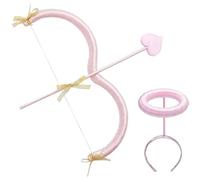 NIDONE Set de Arco y Flechas de Cupido, Flechas de Talla única. Accesorios para el Disfraz de Cupido de San Valentín, Accesorios para Bodas, cumpleaños, Cosplay y Disfraces, fotográficos, Rosa