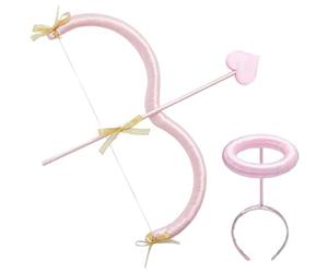NIDONE Set de Arco y Flechas de Cupido, Flechas de Talla única. Accesorios para el Disfraz de Cupido de San Valentín, Accesorios para Bodas, cumpleaños, Cosplay y Disfraces, fotográficos, Rosa