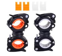 NIDONE Soporte para Linterna, Soporte para luz de Bicicleta, Abrazadera para antorcha, Accesorios de Montaje con Clip para Led Negro, 2 uds.