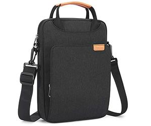 NIDOO 10-11" / 12-13" - Funda para ordenador portátil, bandolera con asa, gris oscuro / gris / rosa, gris oscuro, 10-11 Pouces Tablette