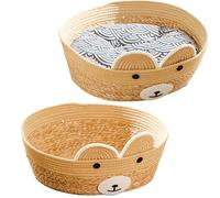 Nidos Para Gatos Tejidos, Material Lavable, Cama Para Gâtos Tejida Con Cuerda De Algodón Transpirable Con Almohada, Para Gatos Sin Almohada, Diseño Ligero, Para Cachorros En El Hogar Interior