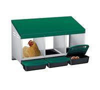 Nidos para huevos de gallinas, 3 compartimentos, nido de gallina desplegable con orificios de ventilación y bandeja recolectora, crea una zona de recolección segura para los huevos puestos, nidos para