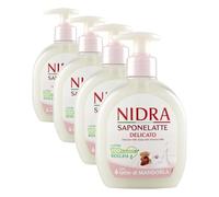 NIDRA | Jabón líquido de almendra, con proteínas de la leche, dermatológicamente testado, Made in Italy, 300 ml (Paquete de 4)
