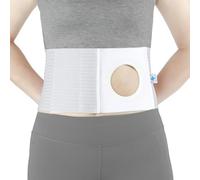 NIdreamCE Cinturón de Ostomía Unisex,Elástica Ostomía Hernia Cinturón,Faja para Colostomía Adulto Colostomía Soporte Transpirable con Abertura para Pacientes de Colostomía Tamaño - 8cm (Large)