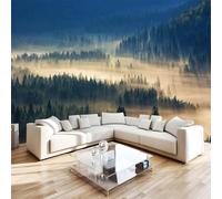 Niebla Bosque Papel Pintado 300 x 256 cm 3D Árbole Mural de pared Fotomurales Tejido No Tejido Fuera De La Ventana Papel Tapiz Grande Murales Fotográfico Moderno Decoración de Paredes W-1075