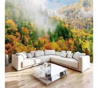 Niebla Bosque Papel Pintado 300 x 256 cm 3D Árbole Mural de pared Fotomurales Tejido No Tejido Fuera De La Ventana Papel Tapiz Grande Murales Fotográfico Moderno Decoración de Paredes W-346