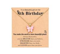 NIEBYI Collar de mariposa con texto en inglés «Happy 5th 6th 7th 8th 9th 10th 11th 12th Birthday», regalo de cumpleaños
