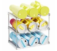 NIEBYI Organizador apilable de botellas de agua para Stanley, Yeti de 40 onzas y otros, organizador de vasos, estante de almacenamiento de botellas de agua de 3 niveles, organizadores de vasos de