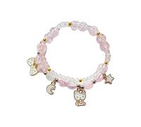 NIEBYI Pulsera de cuentas de cristal Kawaii con cuentas elásticas de dibujos animados para mujer, cuentas de cristal kawaii a juego, pulsera a juego para las mejores pulseras