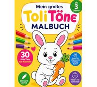 Niedliche Tiere Malbuch für Kinder 3-8 Jahre: 30 große und einfache Ausmalbilder mit süßen Tieren und ihren Lieblingsspeisen