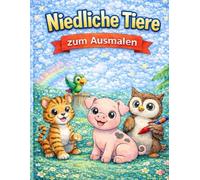 Niedliche Tiere zum Ausmalen: Malbuch für Kinder mit 25 süßen Tieren - Einfaches Ausmalbuch für Mädchen und Jungen