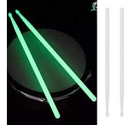 NIEI de 2 pares de luminosas de 5 A, fluorescentes, de jazz, escenario que brillan en la oscuridad, accesorios de tambor verde