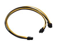 NIEI PCI-E PCI Express 6 Pin hembra a Dual Dual 2 puertos 8 (6 + 2 ) Conector F/M Adaptador GPU tarjeta gráfica cable de alimentación 18 AWG 20 cm