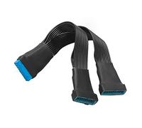 NIEI Placa Base USB 3.0 19PIN Header 1To2 Extension Splitter Cable 19Pin 20Pin ExtensióN Interna Header Cable Adaptador 15Cm