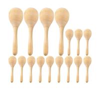 Niejgay 12 Piezas de Maracas de Madera Sin Terminar, Agitador de Rumba de Madera en, Sonajero Orff, Instrumento Musical de Percusión Manual