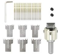 Niejgay Juego de Brocas de Anillo de 30 Piezas, Cuchillas de 16-21 Mm Broca de Anillo de Madera Broca de Madera para Hacer Anillos de Acero Broca de Cuentas de Madera