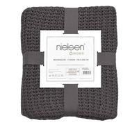 nielsen HOME Manta de Punto Grueso Alen, 150x200 cm, Gris Antiguo, 100% algodón, de Punto, de Punto Grueso, Oekotex, Manta de Punto, Manta acogedora y Elegante a la Moda