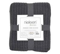 nielsen HOME Manta de Punto Grueso Alen, 150x200 cm, Gris Oscuro, 100% algodón, de Punto, de Punto Grueso, Oekotex, Manta de Punto, acogedora y Elegante Manta de Moda
