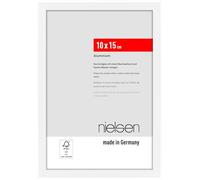 nielsen marco de fotos, 10 x 15 cm, Aluminio, Blanco mate, Marco de fotospara colocaren formato vertical y apaisado, vidrio sintético irrompible, Atlanta