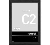 nielsen marco de fotos, 10 x 15 cm, Aluminio, Negro mate, Marco de fotospara colocar y colgaren formato vertical y apaisado, vidrio real, C2