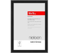 nielsen marco de fotos, 10 x 15 cm, Aluminio, Negro mate, Marco de fotospara colocaren formato vertical y apaisado, vidrio sintético irrompible, Atlanta