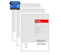 nielsen marco de fotos, 15 x 20 cm (juego de 3), Aluminio, Blanco mate, Marco de fotospara colocaren formato vertical y apaisado, vidrio sintético irrompible, Atlanta