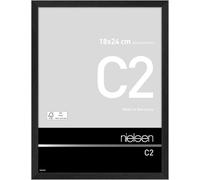 nielsen marco de fotos, 18 x 24 cm, Aluminio, Negro mate, Marco de fotospara colocar y colgaren formato vertical y apaisado, vidrio real, C2