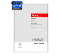 nielsen marco de fotos, 21 x 29,7 cm (A4), Aluminio, Blanco mate, Marco para documentospara colgaren formato vertical y apaisado, vidrio sintético irrompible, Atlanta