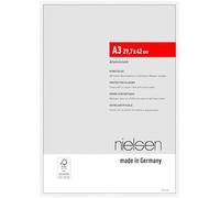 nielsen marco de fotos, 29,7 x 42 cm (A3), Aluminio, Blanco mate, Marco para pósterpara colgaren formato vertical y apaisado, vidrio sintético irrompible, Atlanta