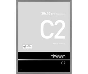 nielsen marco de fotos, 30 x 40 cm, Aluminio, Gris mate, Marco de fotospara colgaren formato vertical y apaisado, vidrio real, C2