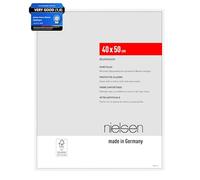 nielsen marco de fotos, 40 x 50 cm, Aluminio, Blanco mate, Marco para pósterpara colgaren formato vertical y apaisado, vidrio sintético irrompible, Atlanta