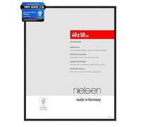 nielsen marco de fotos, 40 x 50 cm, Aluminio, Negro mate, Marco para pósterpara colgaren formato vertical y apaisado, vidrio sintético irrompible, Atlanta
