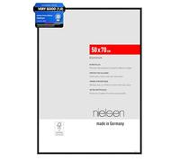 nielsen marco de fotos, 50 x 70 cm, Aluminio, Negro mate, Marco para pósterpara colgaren formato vertical y apaisado, vidrio sintético irrompible, Atlanta
