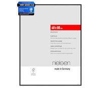 nielsen marco de fotos, 60 x 80 cm, Aluminio, Negro mate, Marco para pósterpara colgaren formato vertical y apaisado, vidrio sintético irrompible, Atlanta