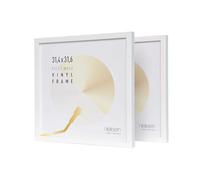 nielsen marco para discos de vinilo, 31,4 x 31,6 cm (juego de 2), Madera, Negro, Marco para vinilopara colgaren formato vertical y apaisado, vidrio sintético irrompible, Vinyl Holz