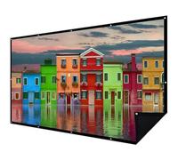 NIERBO Pantalla de proyector de doble capa de 180 pulgadas, 16:9, pantalla de proyección portátil 3D con menos transmisión de luz para cine en casa, exterior, interior, oficina, con 20 clavos