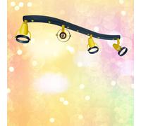 Niermann Standby Joan downlight de techo, azul-amarillo, 70 cm, plástico, 4 x GU10