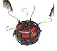 Niesel Anzuelos de Pesca,Jaula de cebo flotante - Rotación de 360 grados 6 anzuelos para acampar viajes aventuras pesca con tilapia con carpa de pez gato