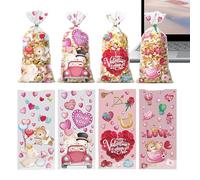 Niesel Bolsas para dulces San,Cellofan de corazón para las fiestas - Bolsas para regalos y dulces de San | Para aperitivos galletas chocolate para vacaciones, cumpleaños, bodas