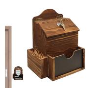 Niesel Caja de sugerencias - Caja para donaciones - 2 compartimentos caja de madera con cierre de llave de pared, colección de mensajes para granja, oficina, iglesia, restaurante, clase de profesores
