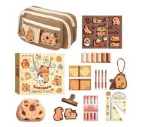 Niesel Capibara - Estuche especial para lápices de gran capacidad para niñas, estuches para lápices, estuche con cremallera, estuche para lápices para niñas, gomas de borrar, reglas