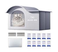 Niesel Casa para gatos al aire libre | Casa de refrigeración para gatos al aire libre | Cueva de refugio con paquetes de hielo, resistente a la intemperie, plegable, para perros pequeños que duermen