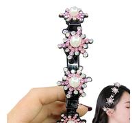 Niesel Clips para diademas,Diademas creativas de horquilla, trenza retorcida de doble capa | Diademas de horquilla multicolor con diamantes de imitación para bailar, boda, citas