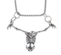 Niesel Collar de calavera para hombre, joyas de calavera para hombre - Colgante de joyería retro de moda | Colgante de calavera para hombre, collar de calavera Halloween, aleación para fiestas