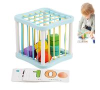 Niesel Cubo de clasificación de Formas, contenedores de de Actividad,Juguetes sensoriales con números de Color | Juguetes educativos con clasificador de Formas con 10 Tarjetas numéricas