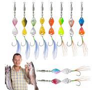 Niesel cucharas de, cucharas de Trucha, 10x Spinner Swimbait con Gancho y Pluma, Accesorios de, señuelos de Bass Artificiales para Agua Salada Dulce