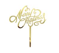 Niesel Decoración para tartas de Navidad, bonitas púas de acrílico seguras para cupcakes, juego de decoración de postres de Feliz Navidad con purpurina para decoración de tartas de fiesta