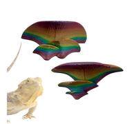 Niesel Decoraciones para terrario - Adhesivos 3D de Seta | 2 Piezas Plantas decoración casa Reptiles, para lagartos, Geckos, Ranas, Camaleones, dragón Barbudo, Descanso y exploración